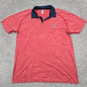 UNRL Mens Performance Polo Shirt Size Large Red Stretch Golf Active Athleisure‎
